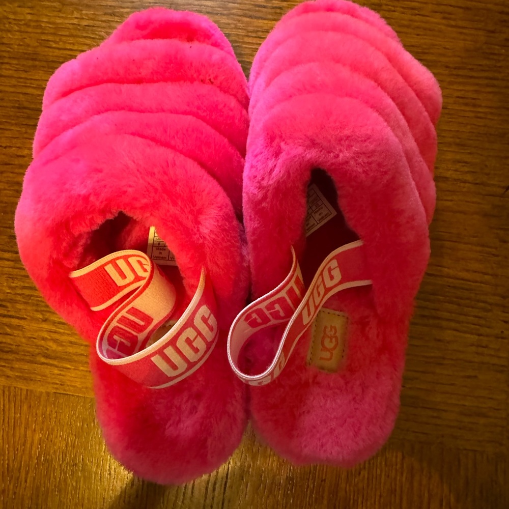Pink UGG slippers, ladies size 8